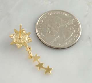 Gold Flake 14k plated Stud Star Earrings Jewelry  