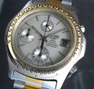 RARE HEUER 2000 PRE TAG REF 244.006 1 QUARTZ CHRONOGRAPH SWISS WATCH 