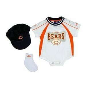  Newborn Chicago Bears Creeper, Hat, & Bootie Set Sports 