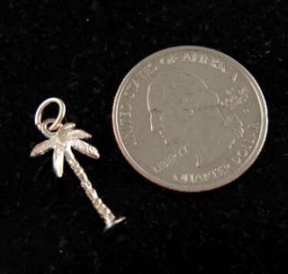 Sterling Silver Palm Tree Necklace Pendant Charm .925 Solid Jewelry 