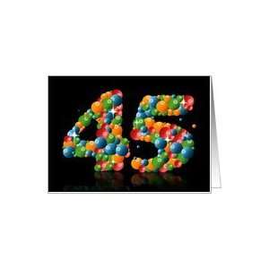 45th birthday with numbers formed from balls Card