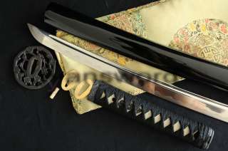 100%Handmade Carbon Steel Japnaese Wakizashi Sword Iron Tsuba Sharp 