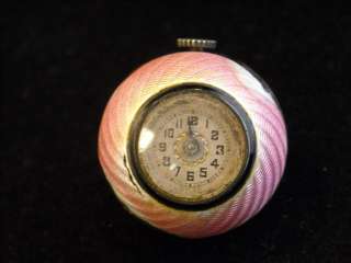 Welsa Sterling Silver Pink Enamel Ball Watch  
