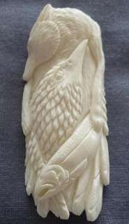 Carved Ox Bone Owl Bear Wolf Totem Pendant Necklace  