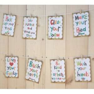  Children Inspire Design Good Manners Wall Cards: Home 