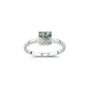  2.03 Cts Green Amethyst Solitaire Ring in 18K White Gold 8 