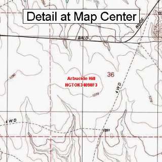  USGS Topographic Quadrangle Map   Arbuckle Hill, Oklahoma 