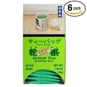 Yamamotoyama Green Tea Sushi Bar Style, 1.48 Ounce Boxes (Pack of 6 