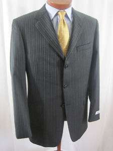 Hickey Freeman Grey Dbl Pinstripe Suit 42L NEW $1195  