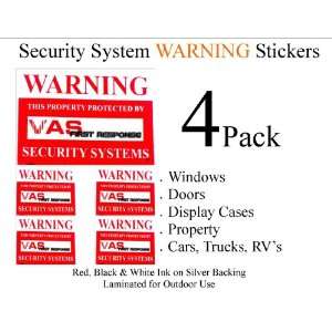  VAS #150 4 Pack of Door / Window Warning Stickers with UV 