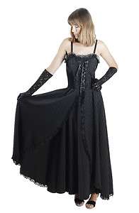  Vampire Vintage Cocktail Long Dress Victorian Prom 2 Sizes Black 1296