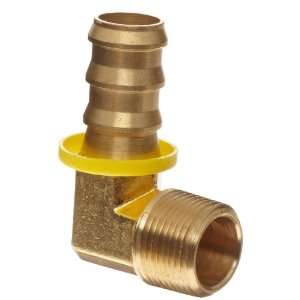Anderson Metals Brass Push On Hose Fitting, Elbow, 1/4 Barb x 1/8 