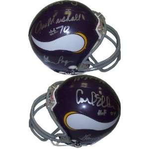 Purple People Eaters signed Vikings Mini Helmet 4 sig   Autographed 