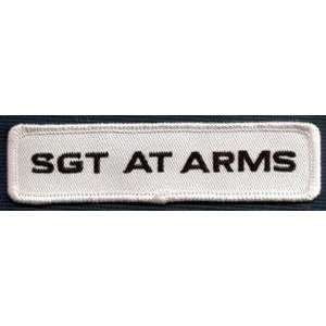  SGT AT ARMS WHITE Embroidered Biker Leather Vest Patch 