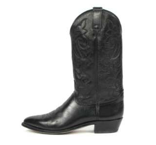 Justin Stitched Black Corona Leather Cowboy Boots 10.5 D 1434  