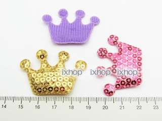 40 Sequin Crown (13 Colors U PICK) Applique 4003 14480  
