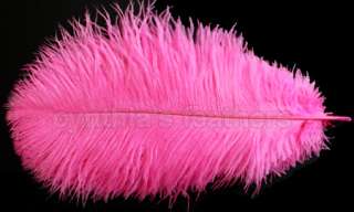 Grade B 12 14 Hot Pink Ostrich Drab Plume Feathers Wedding 