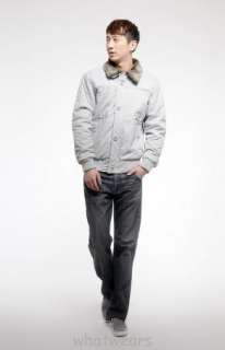 Mens Leisure Style Winter Velvet Fur Collar Coat Jacket M^XXL Grey TB 