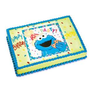 Sesame Street Cookie Monster Party Edible Image Birthday Cake Topper 