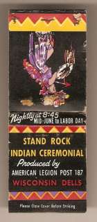 MB STAND ROCK INDIAN CEREMONIAL Wisconsin Dells AL #187  