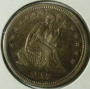 1877 S Seated Liberty Quarter Circulated  