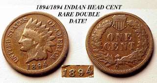1894/1894 INDIAN HEAD CENT  VERY RARE DOUBLE DATE  