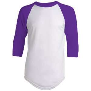  50/50 Raglan Sleeve Baseball Undershirts 22 PURPLE YL 