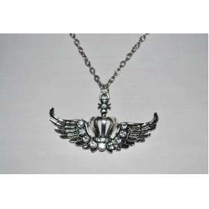  Silver with Clear Rhinestones Bling Bling Womens Necklace 