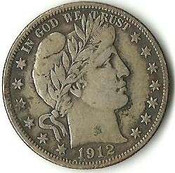 1912 S Barber Half in Very Fine Condition Lot B  