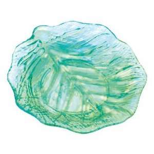  Acrylic Leaf Plates, 9 Inch, Green, Case of 1 Dozen