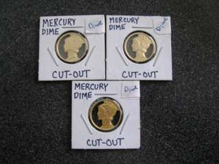 Gold Layered Mercury Silver Dimes Cut Outs, Not Scrap   Nice Pieces 