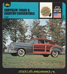 1948 CHRYSLER TOWN & COUNTRY CONVERTIBLE Woody Car CARD  