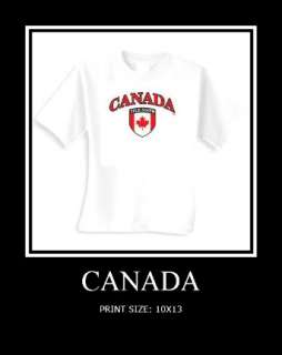 CANADA CREST IN RED GIFT INTERNATIONAL NOVELTY T SHIRT CANADIAN LD 