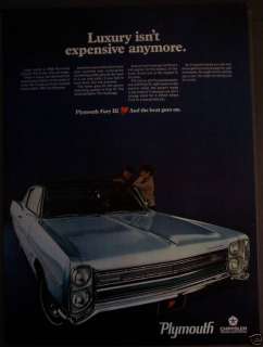 1968 PLYMOUTH FURY III Vintage Car Ad  