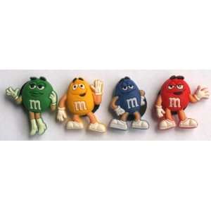 The M&M Gang red yellow blue green in M&M World mascot Jibbitz Crocs 