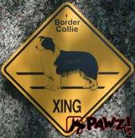 BORDER COLLIE Dog Crossing XING Yellow Street Road SIGN New  