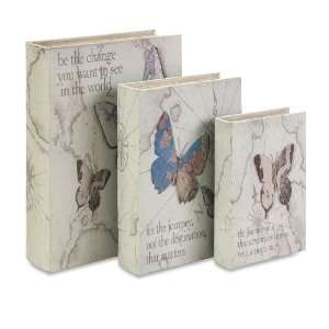  Worldly Butterfly Book Boxes   Set of 3: Arts, Crafts 