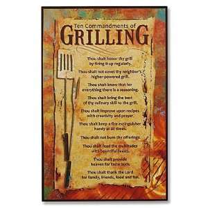 Ten Commandments of Grilling Plaque:  Home & Kitchen