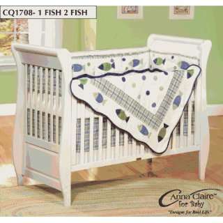   Claire 1 fish 2 fish Quilt 4 piece Crib Bedding set  By ZZ Baby: Baby