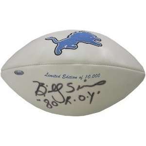 Billy Sims Autographed Football   Logo 80 ROY:  Sports 