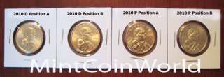 2010 P & D Sacagawea Dollars   Position A&B  4 Coin Set  