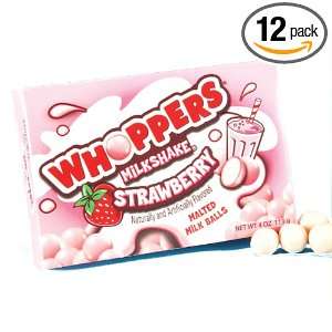 Hershey Whoppers Strawberry Milkshake, 4 Ounce Boxes (Pack of 12 