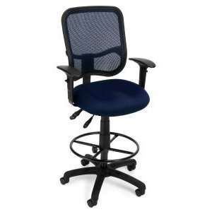   Back Ergonomic Task Stool With Arms 130 DK AA3 NAVY