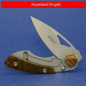   Framelock Knife with Wood Onlay Handles   MT210W