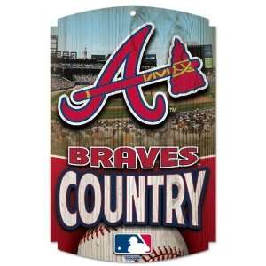  MLB Atlanta Braves 11 x 17 Wood Sign: Sports & Outdoors