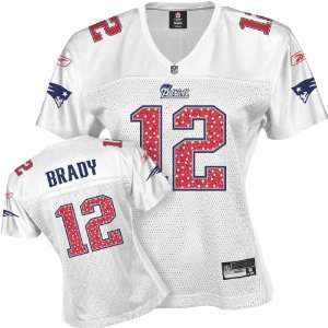 Reebok New England Patriots Tom Brady Womens White Sweetheart Jersey