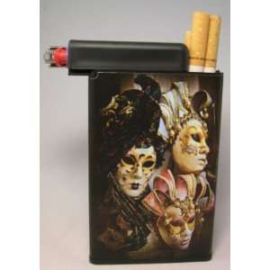  Cigarette Case Women Festival Faces With Built on Lighter 