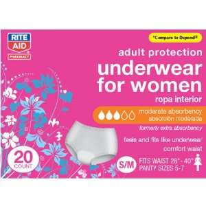   Underwear for Women, Moderate Absorbency 20 ea