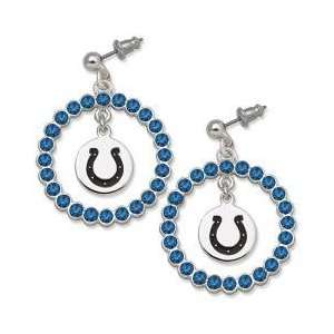   Indianapolis Colts Earrings   Blue Crystals & Team Logo: Everything