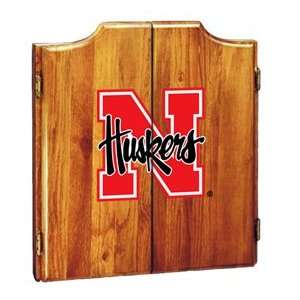  Nebraska Cornhuskers Dart Board Cabinet: Sports & Outdoors
